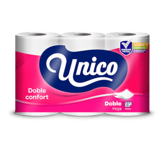 PAPEL HIGIENICO DOBLE CONFORT DOBLE HOJA 6 ROLLOS UNICO