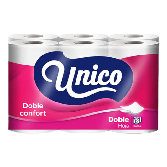 PAPEL HIGIENICO DOBLE HOJA DOBLE CONFORT 12 ROLLOS UNICO