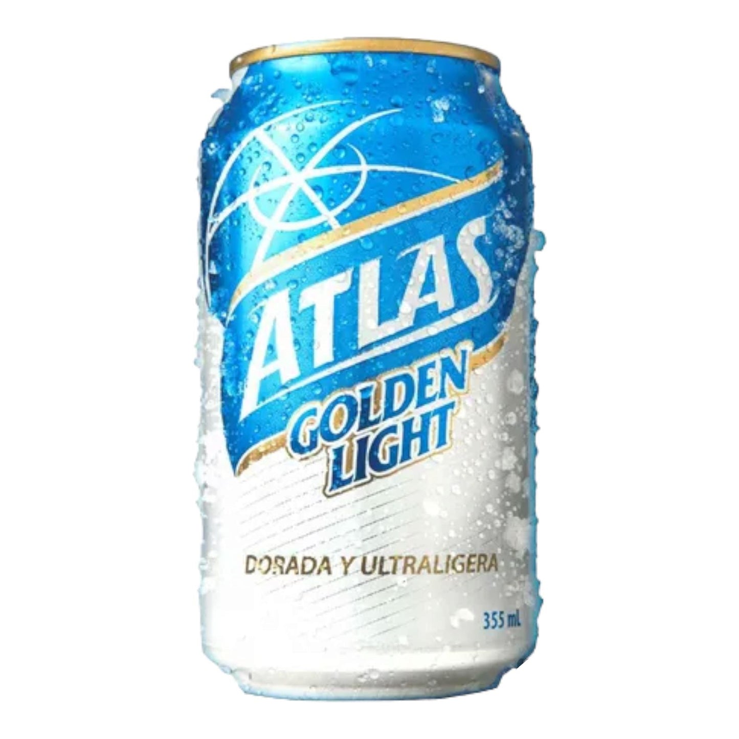 CERVEZA ATLAS GOLDEN LIGHT LATA 355 ML CERVEZA ATLAS