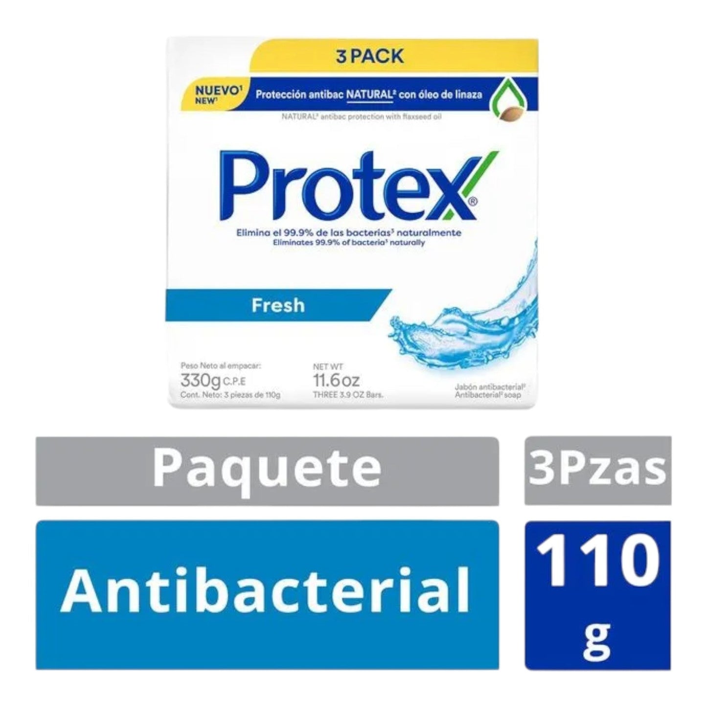 JABON PROTEX FRESH 3PACK 110 GR PROTEX