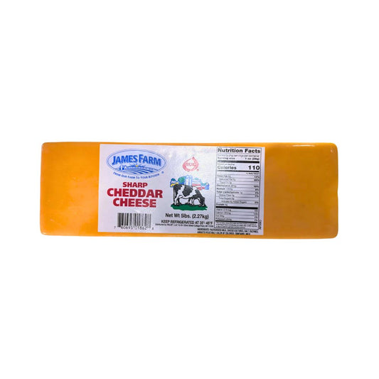 QUESO SHARP CHEDDAR X KG  JAMES FARM