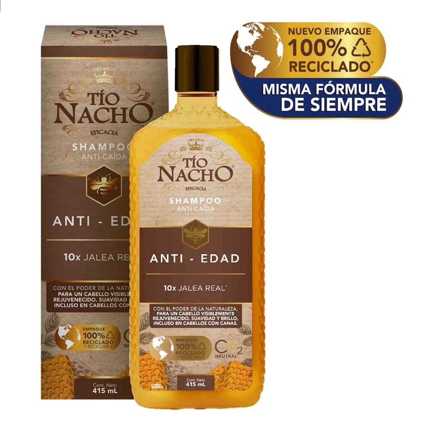 SHAMPOO JALEA REAL ANTI-CAIDA/EDAD 415 ML TIO NACHO