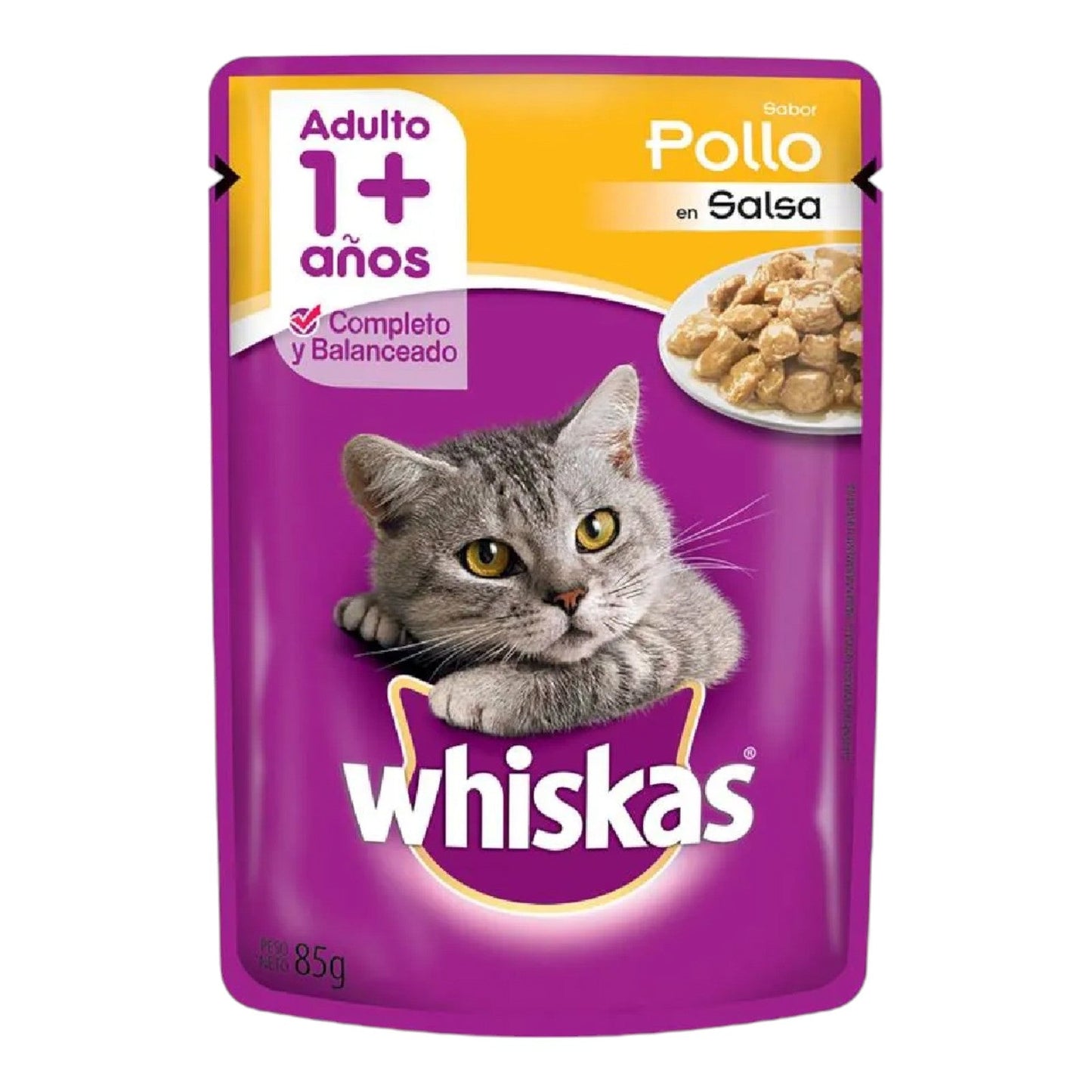 WHISKAS ALIMENTO POLLO PARA GATO 85 GR WHISKAS