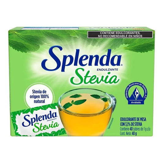 ENDULZANTE CON STEVIA 40 SOBRES SPLENDA