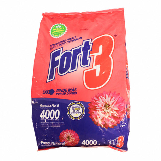 DETERGENTE EN POLVO FLORAL 4 KG FORT3