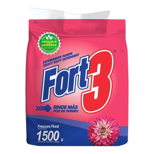 DETERGENTE EN POLVO FLORAL 1500 GR FORT3