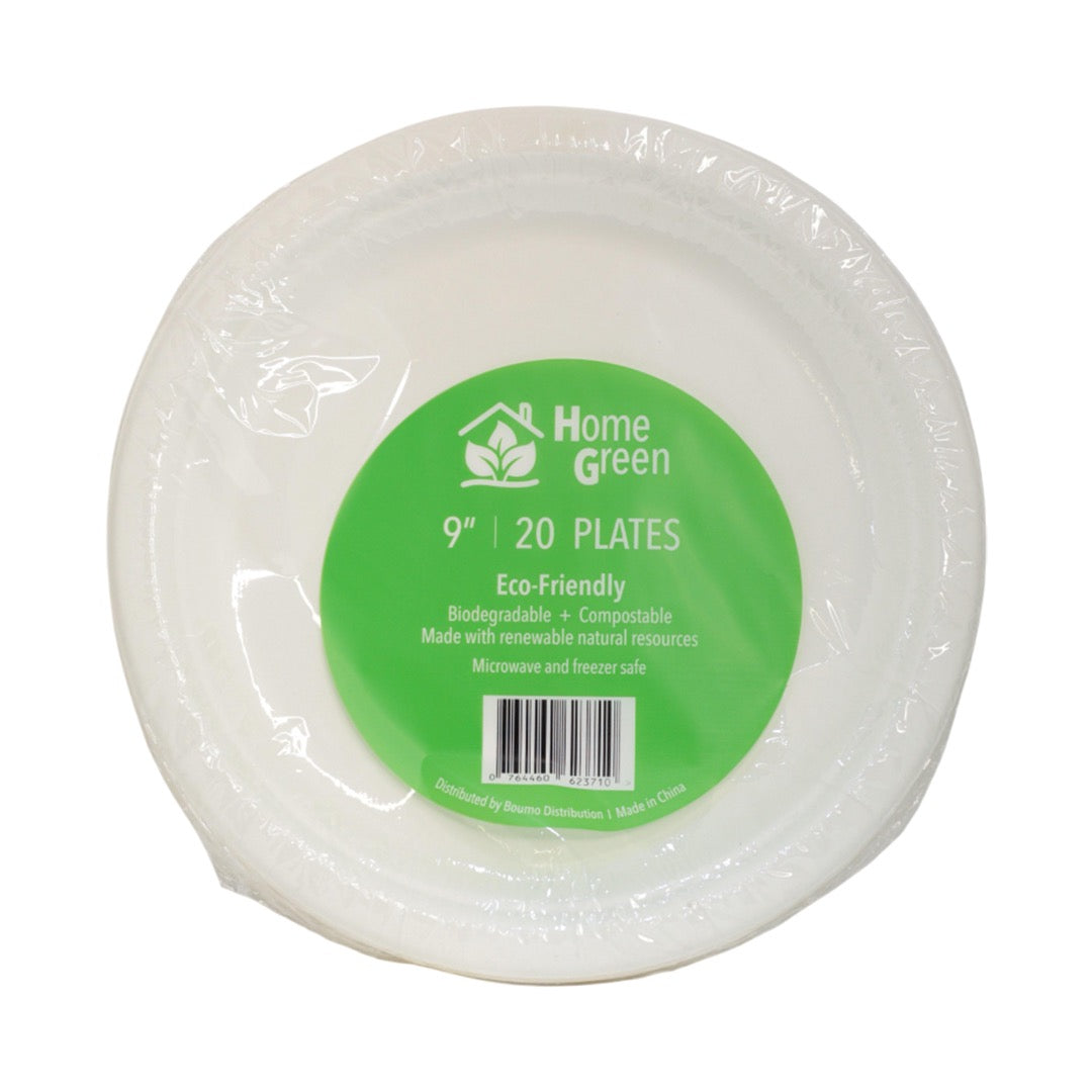 PLATOS DESECHABLES 9" ECO FRIENDLY 20 UN HOME GREEN