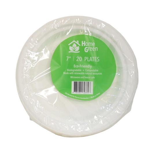 PLATOS DESECHABLES 7" HOME GREEN ECO FRIENDLY 20 UN
