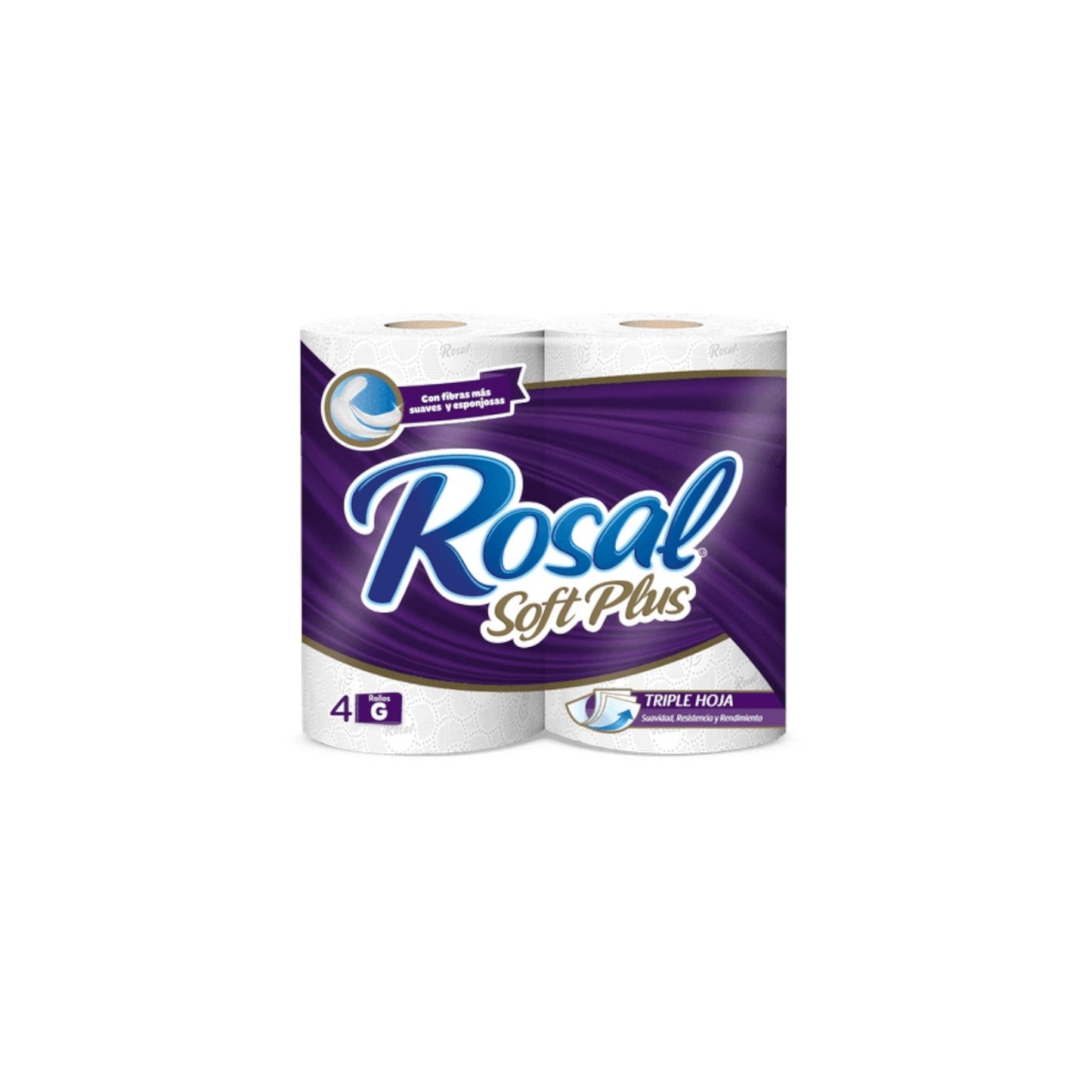 PAPEL HIGIENICO TRIPLE HOJA SOFT PLUS 4 ROLLOS ROSAL