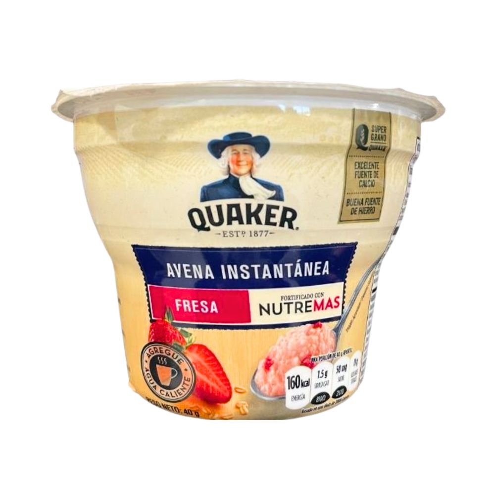 AVENA INSTANTANEA DE FRESA TAZA 40GR QUAKER