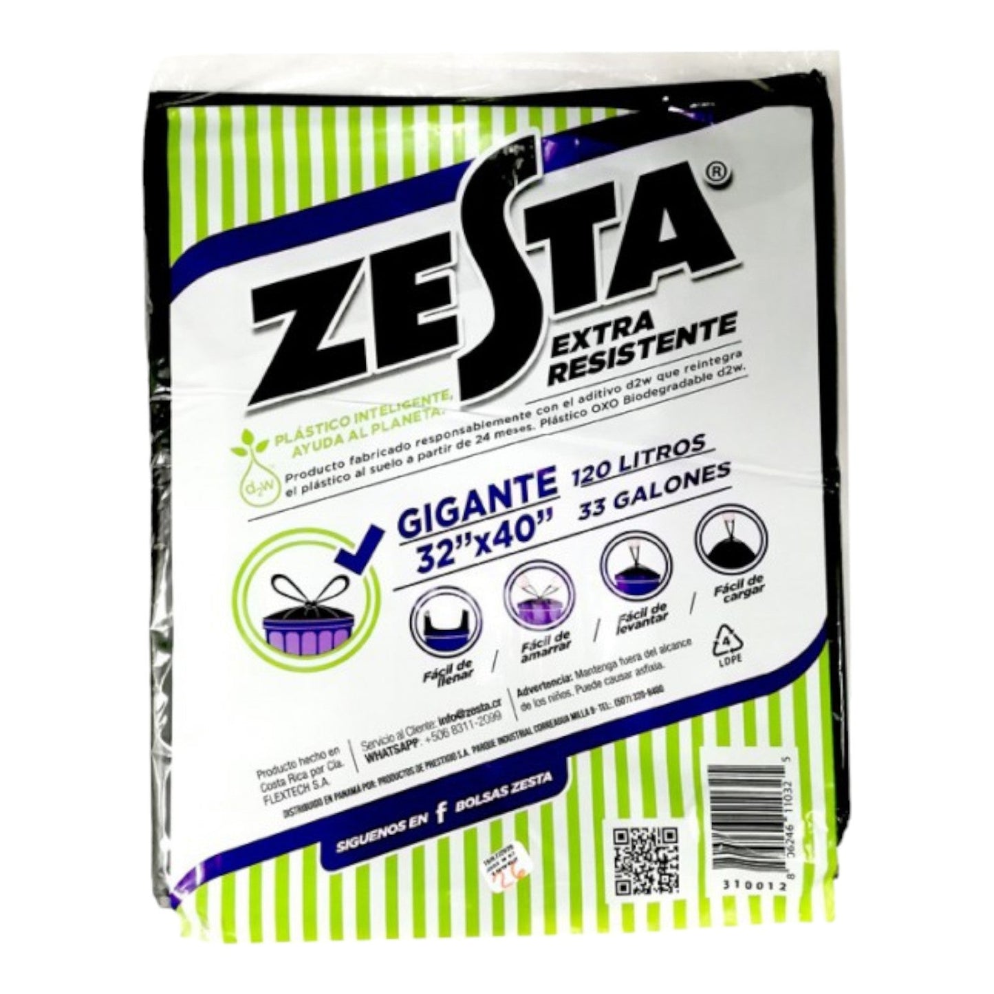 BOLSA GIGANTES EXTRA RESISTENTE PARA BASURA 32X40 6 UN ZESTA