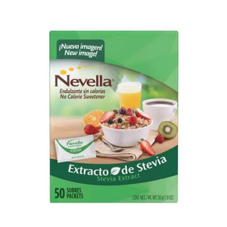 ENDULZANTE EXTRACTO DE STEVIA 50 SOBRES NEVELLA