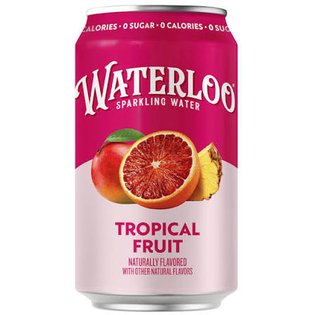 TROPICAL FRUIT SPARKLING WATER 12 OZ WATERLOO