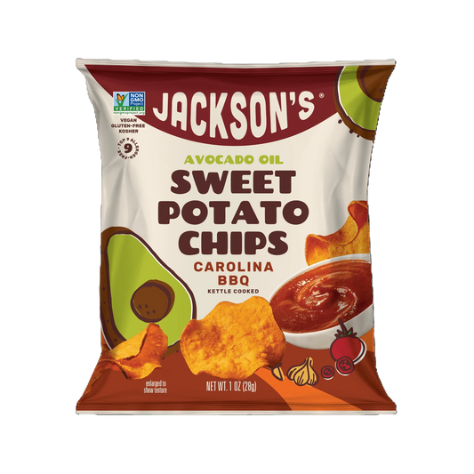 SWEET POTATO CHIPS BBQ 1 OZ JACKSON'S