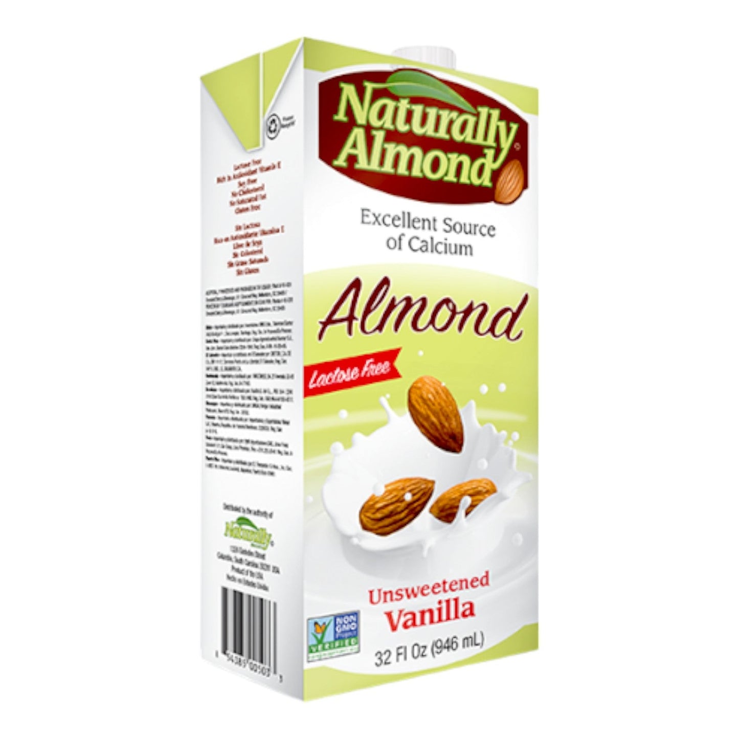 BEBIDA DE ALMENDRA VAINILLA SIN AZUCAR 32 OZ NATURALLY ALMOND