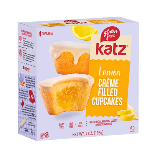 LEMON CREME FILLED CUPCAKES GLUTEN FREE 7 OZ KATZ