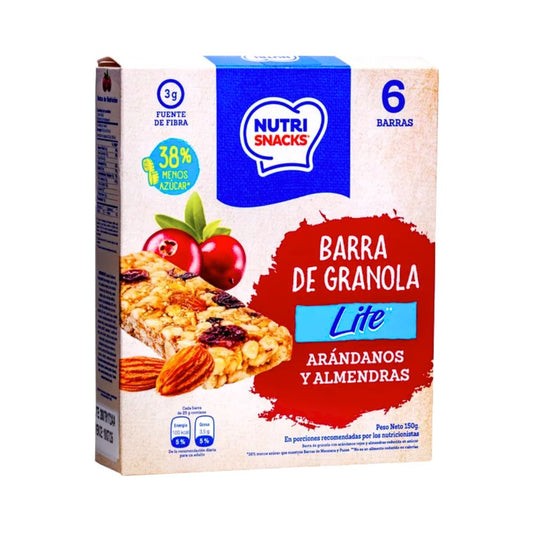 BARRA GRANOLA LITE ARANDANO & ALMENDRA NUTRI SNACKS