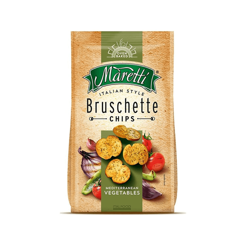 BRUSCHETTE CHIPS MEDITERRANEAN VEGETABLES 140 GR MARETTI