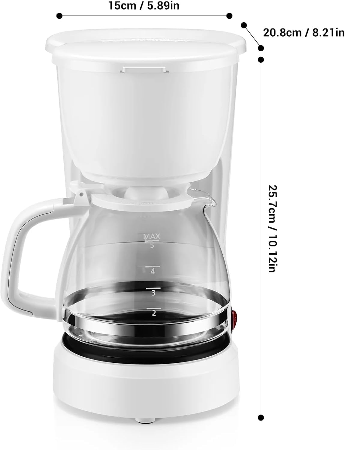 CAFETERA BLANCA 5 TAZAS MAINSTAYS