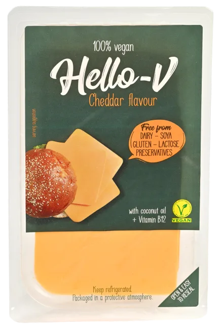 QUESO HELLO-V VEGANO CHEDDAR 140gr - KOLIOS