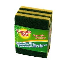 3PK ESPONJA DOBLE USO SLIM LIMPIA SOL