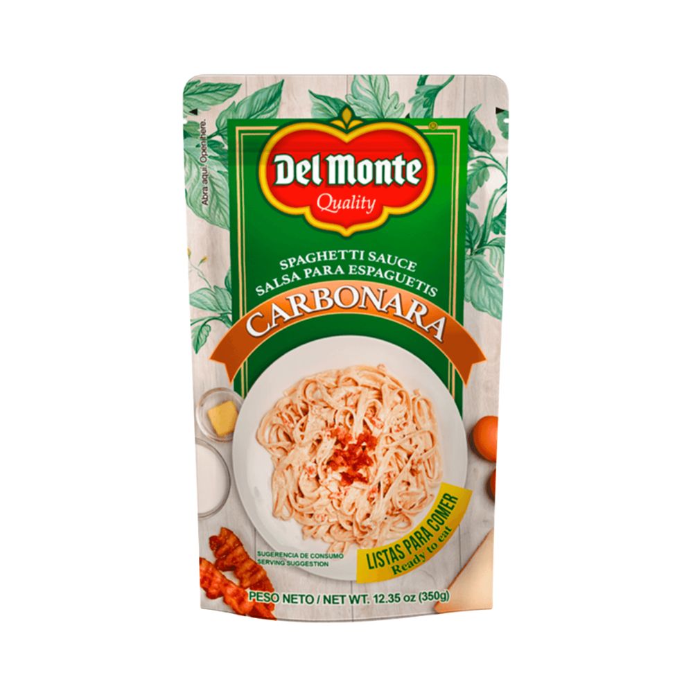SALSA CARBONARA PARA SPAGHETTI DOYPACK 350 GR DEL MONTE