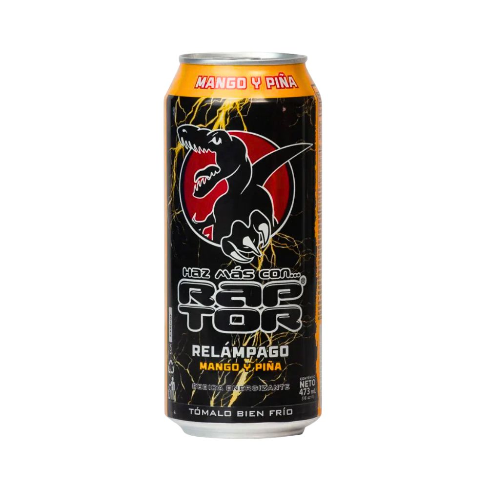 BEB.ENERGIZANTE RELAMPAGO MANGO Y PINA 473 ML RAPTOR