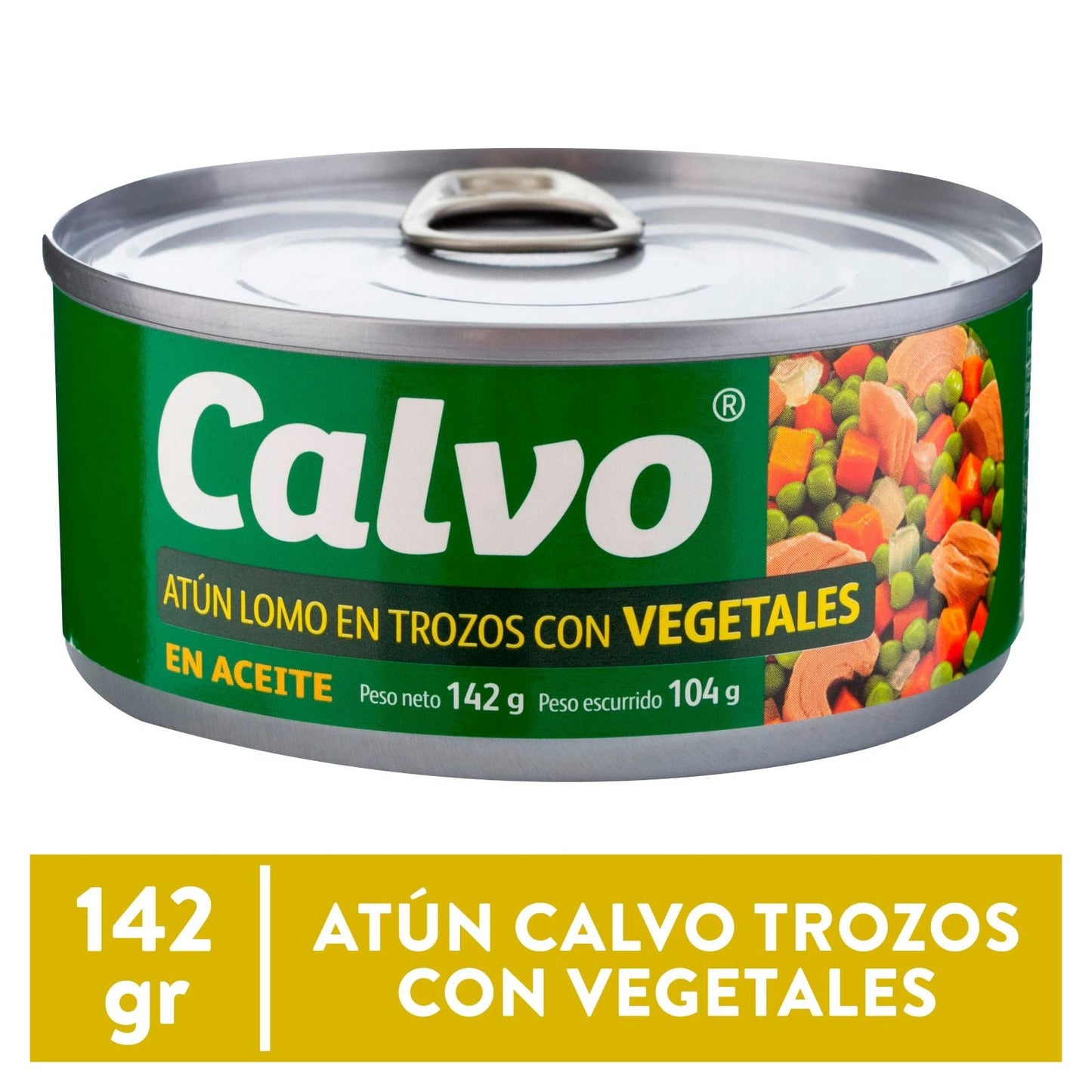 ATUN LOMO VEGETALES EN AGUA 142 GR CALVO