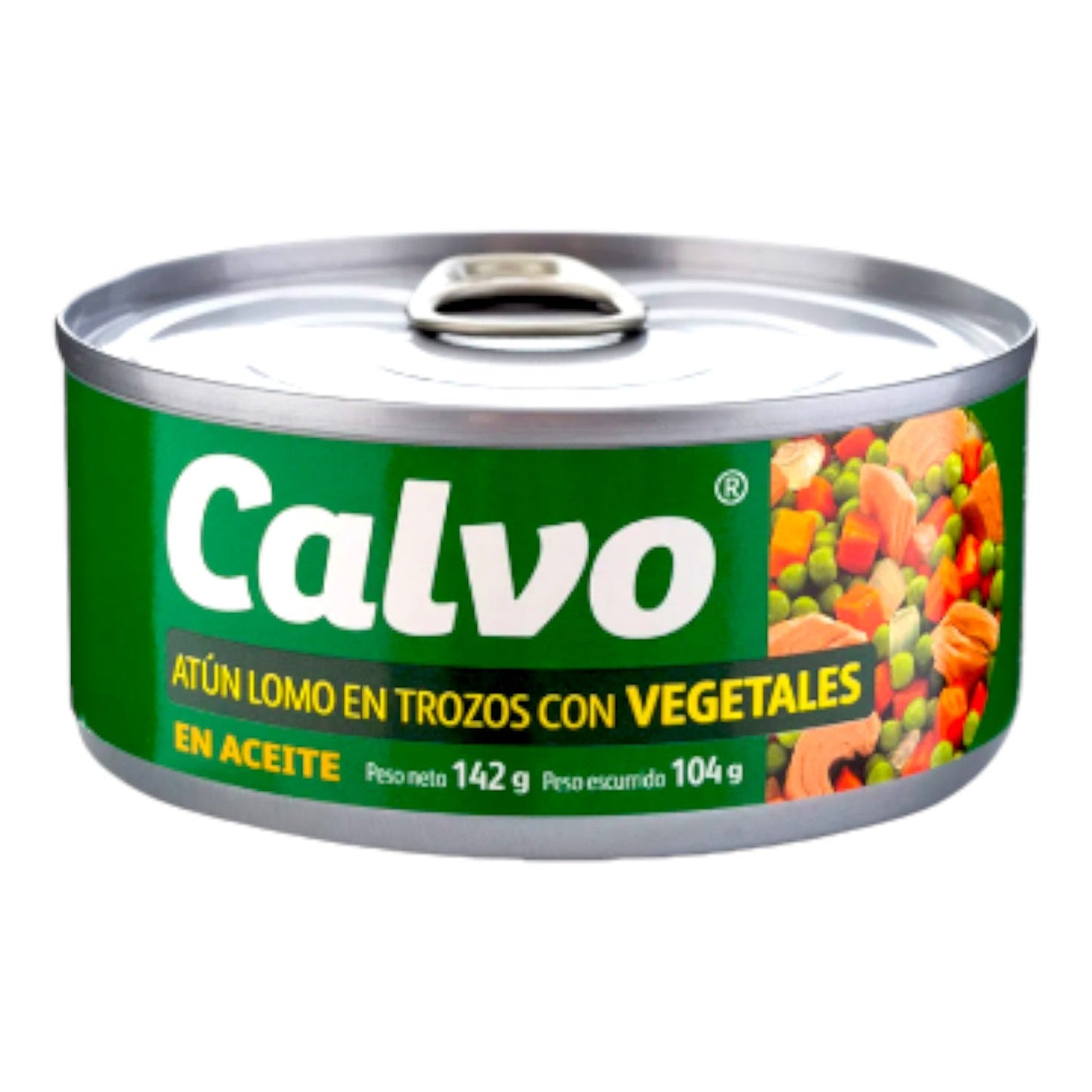 ATUN LOMO TROZOS CON VEGETALES 142 GR CALVO