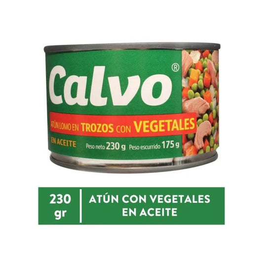 ATUN LOMO TROZOS CON VEGETALES 230 GR CALVO