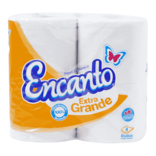 PAPEL HIGIENICO EXTRA GRANDE 4 ROLLOS ENCANTO