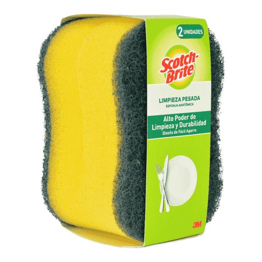 ESPONJA DOBLE USO LIMON 2 PACK SCOTCH BRITE *3M*