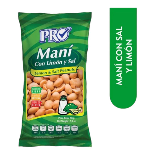 MANI LIMON SAL 80 GR PRO SNACKS