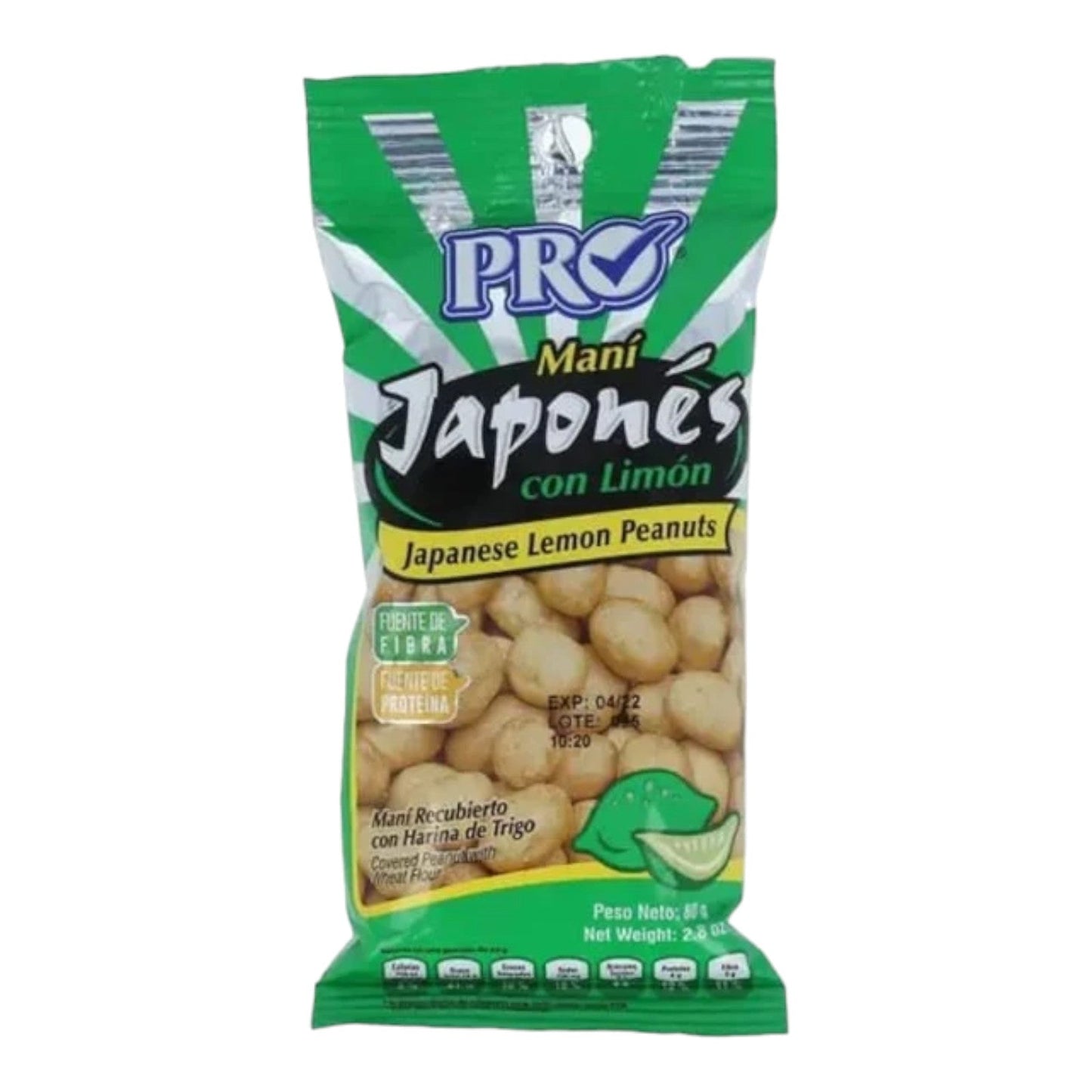 MANI JAPONES LIMON 80 GR PRO SNACKS