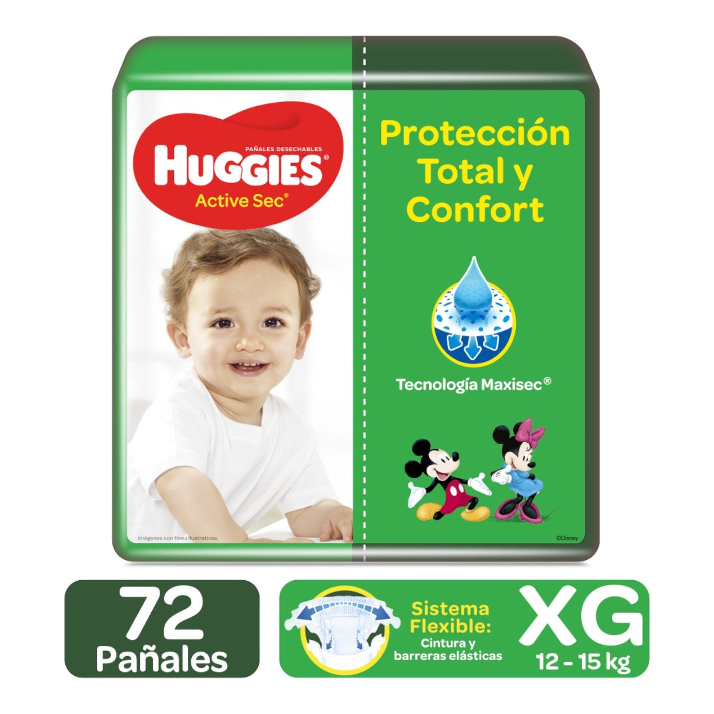 PANAL DESECHABLE ACTIVE SEC XG 4 UN HUGGIES