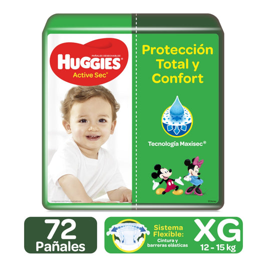 PANAL DESECHABLE ACTIVE SEC XG 4 UN HUGGIES