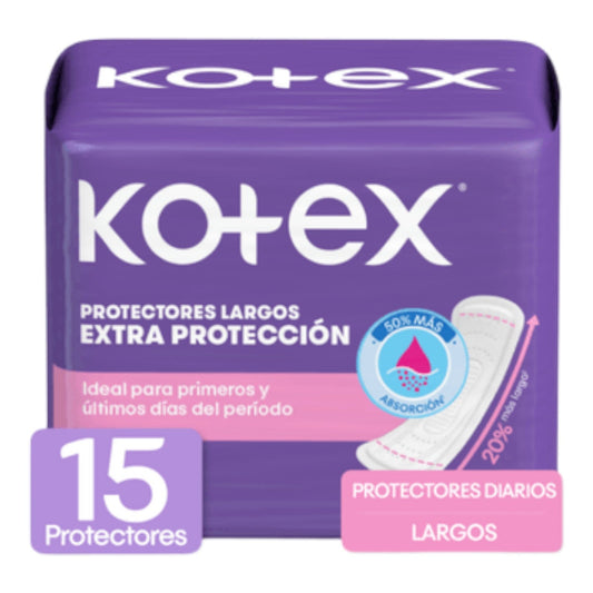 PROTECTORES DIARIOS LARGOS 15 UN KOTEX