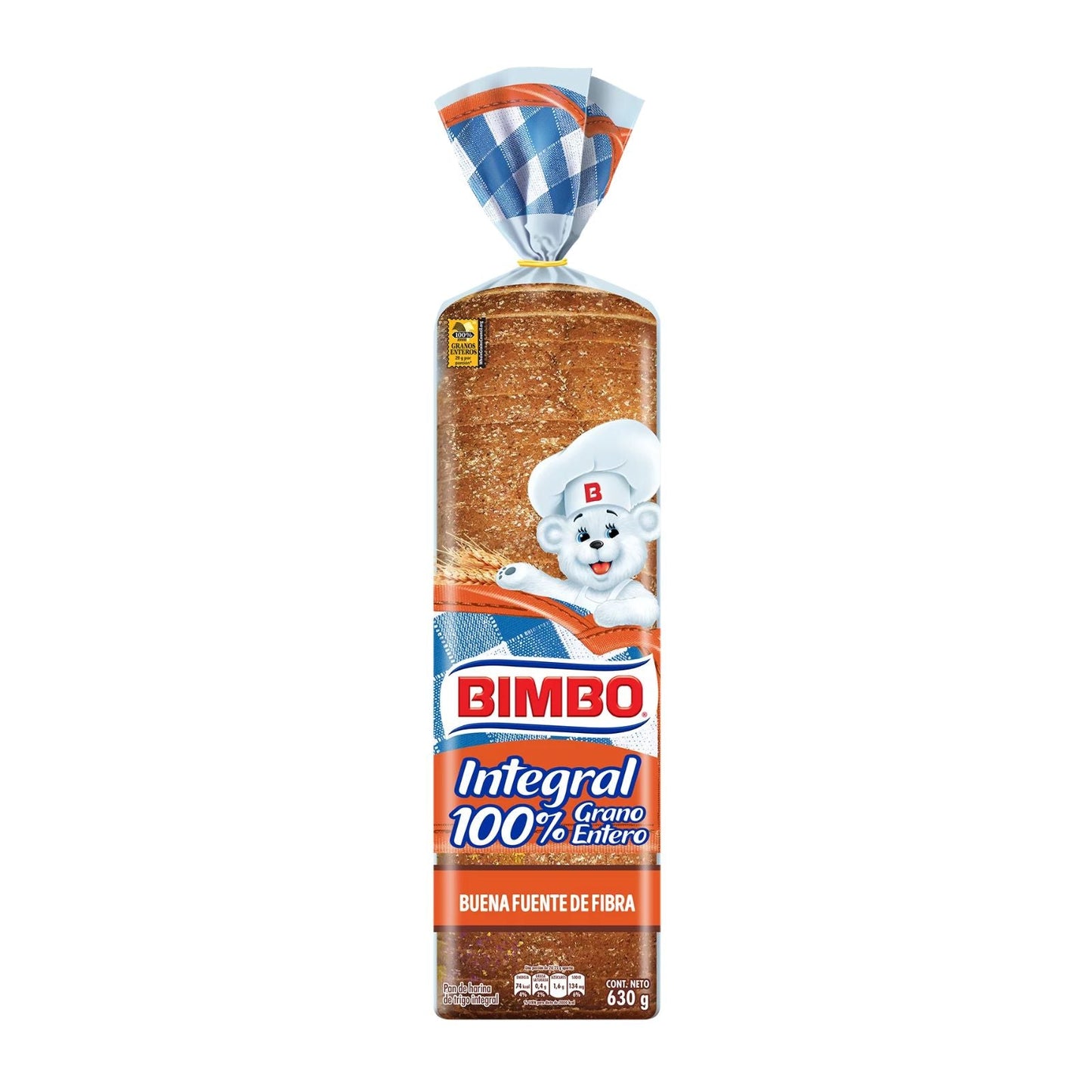 PAN INTEGRAL 100% GRANO ENTERO 630 GR BIMBO