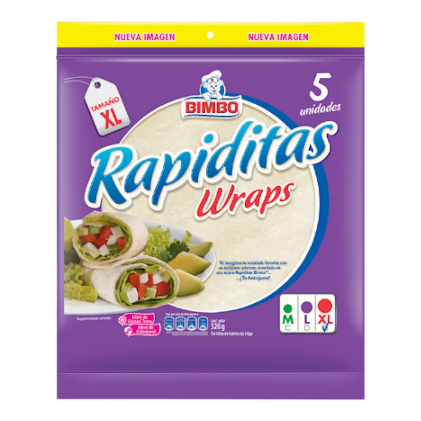 TORTILLAS RAPIDITAS WRAPS 320 GR BIMBO