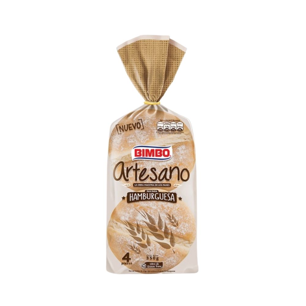 PAN HAMBURGUESA ARTESANAL 350 GR BIMBO