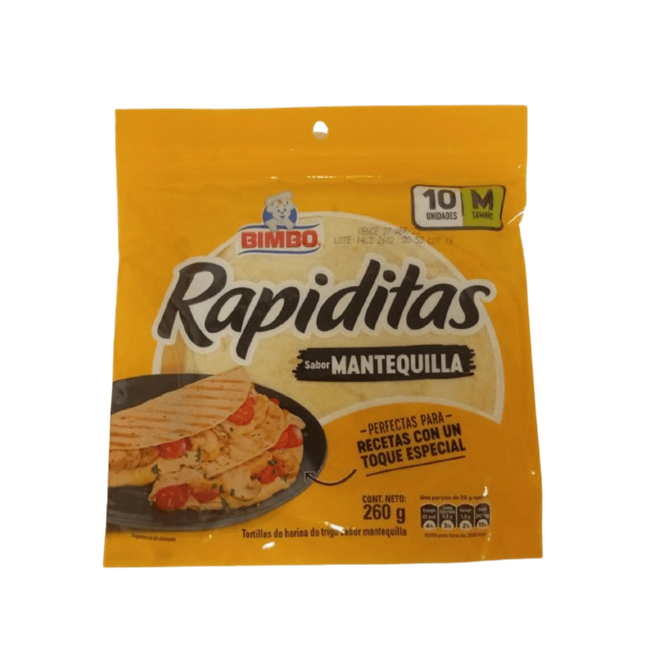 RAPIDITAS  DE MANTEQUILLA 10 PIEZAS 260 GR - BIMBO