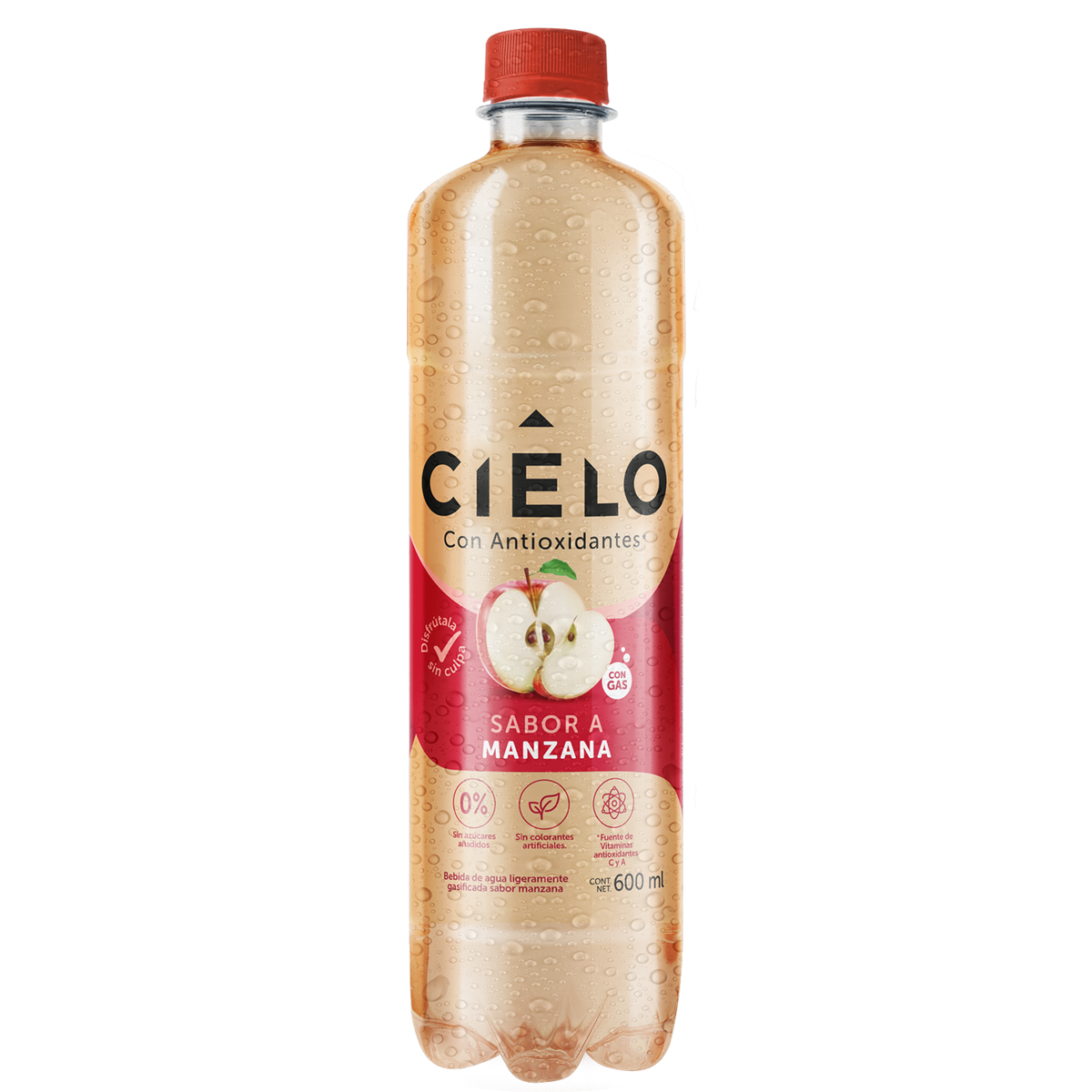 BEBIDA GASIFICADA ANTIOXIDANTE DE MANZANA 670 ML CIELO
