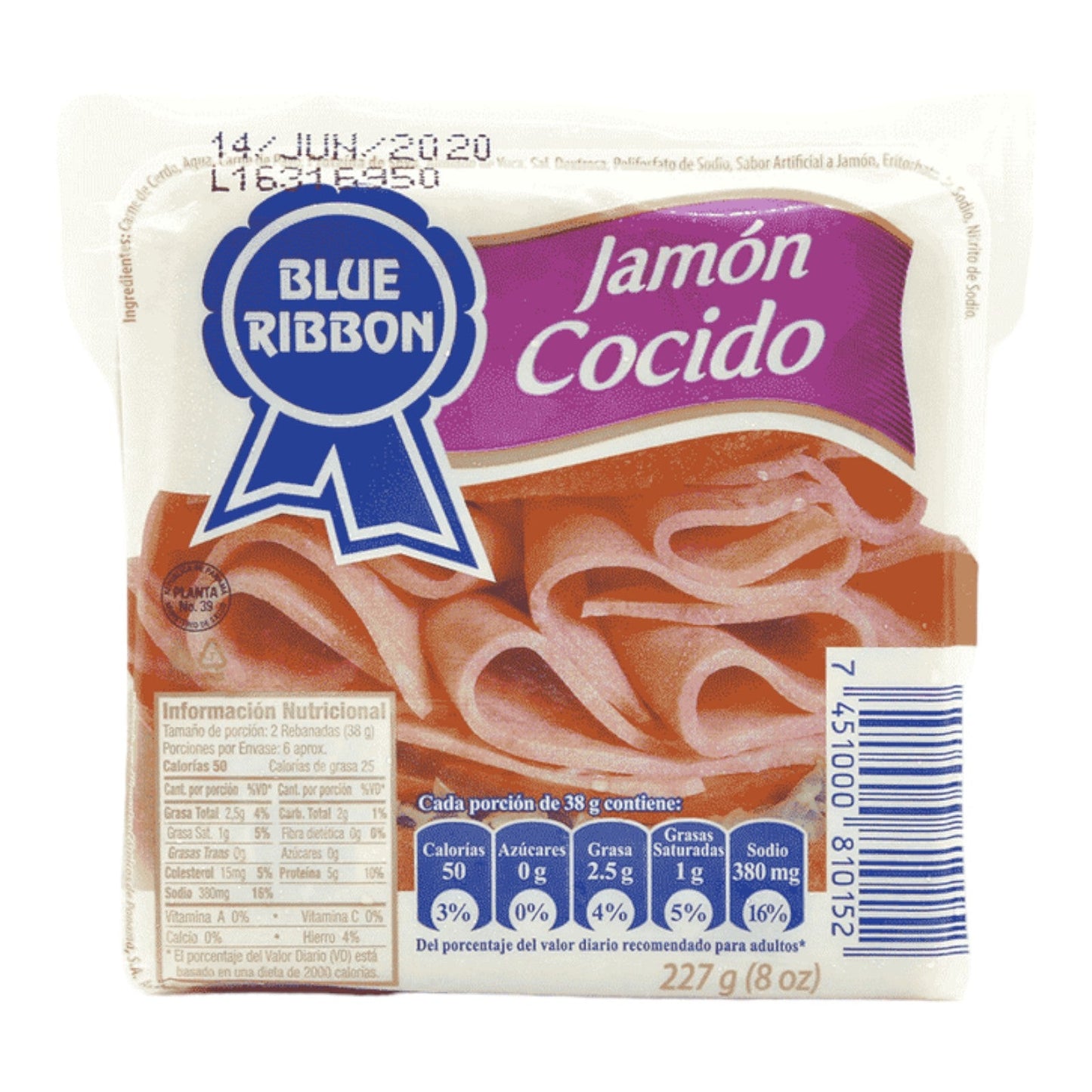 JAMON COCIDO 227 GR BLUE RIBBON