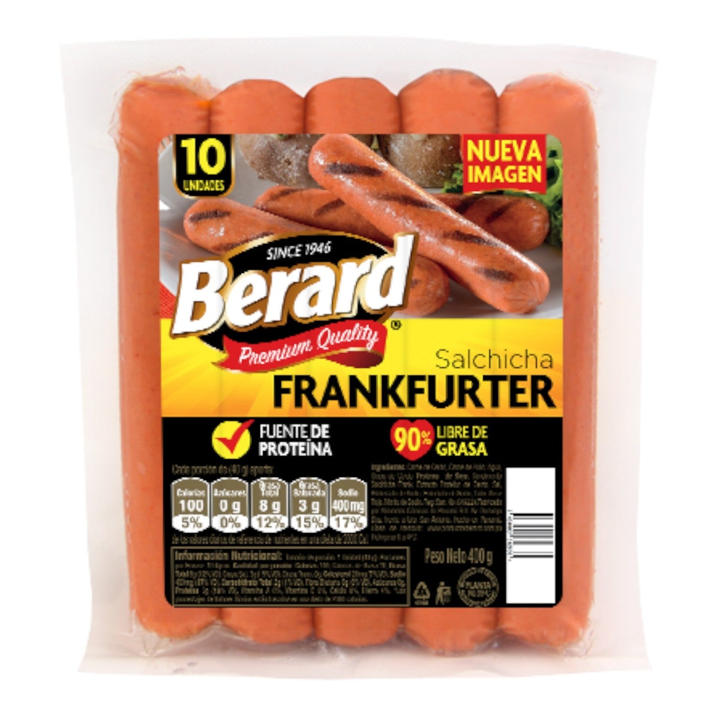 SALCHICHA FRANKFURTER 400 GR BERARD