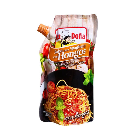 SALSA PARA SPAGHETTI CON HONGOS 400 GR LA DOÑA