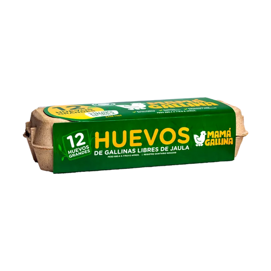 HUEVOS GRANDES GALLINAS LIBRES D/JAULA 12 UND - MAMA GALLINA