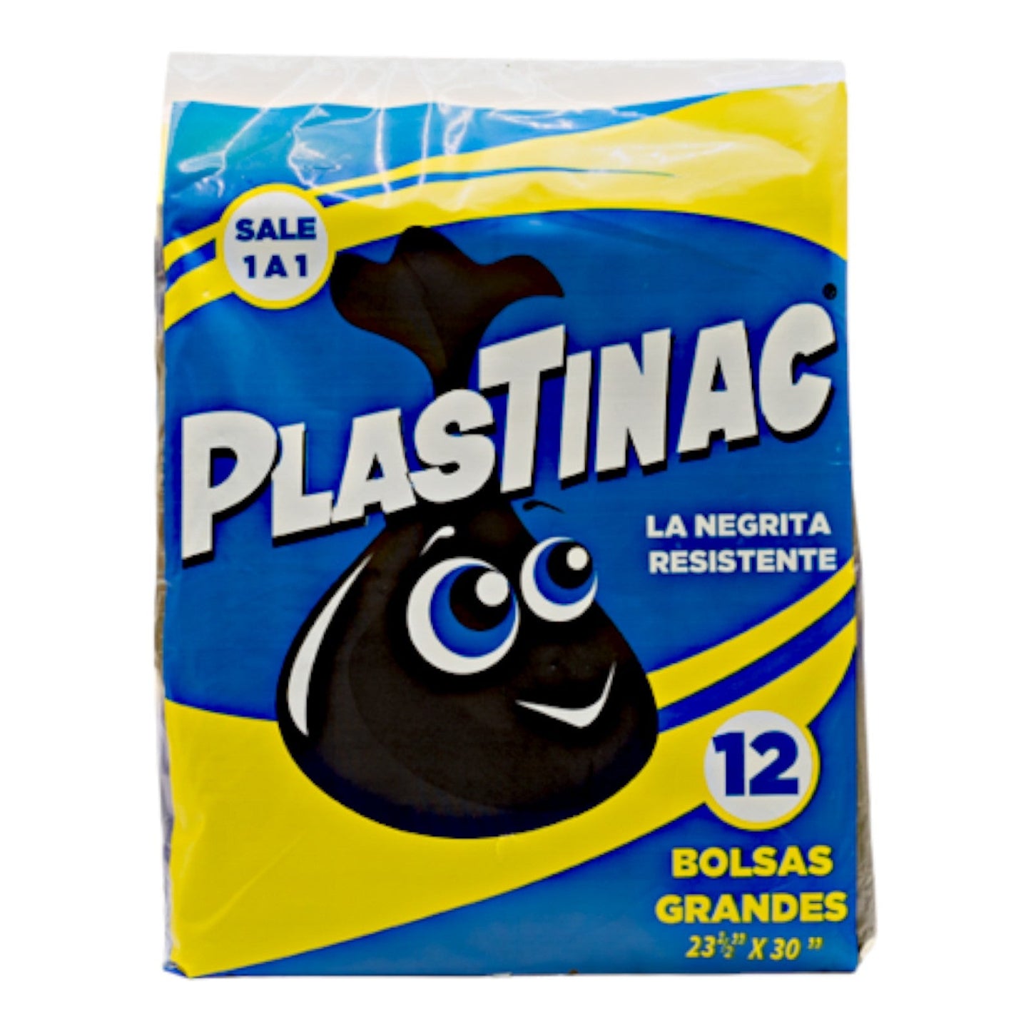 BOLSAS NEGRAS GRANDES RESISTENTES PARA BASURA 12 UN 23.5"X30" PLASTINAC