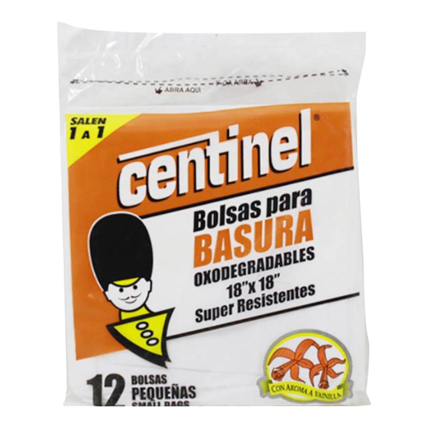 BOLSAS NEGRAS PEQUEÑAS SUPER RESISTENTES OXODEGRADABLE PARA BASURA CON AROMA A VAINILLA 18" X 18" CENTINEL