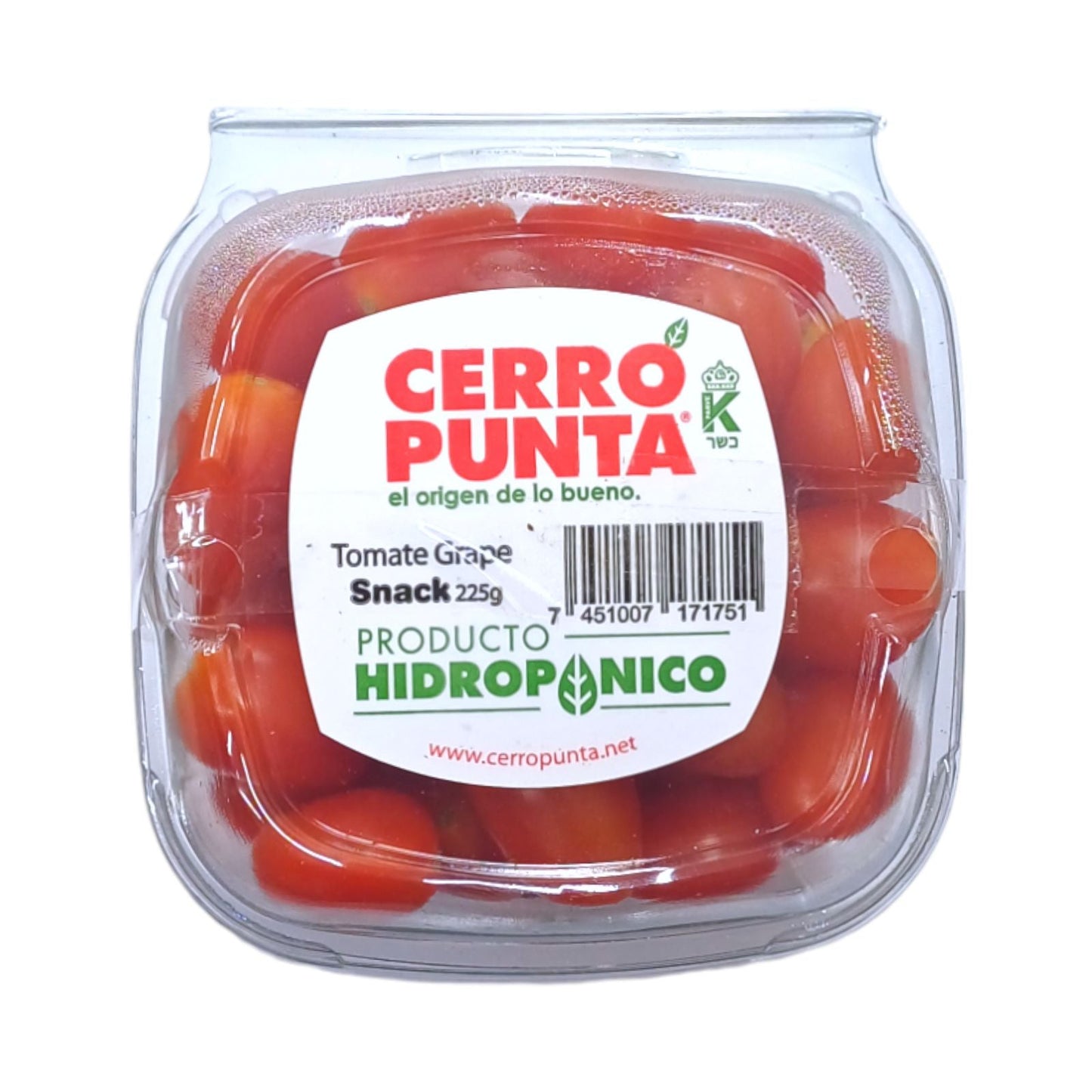 TOMATE GRAPE SNACK EMPACADO 225 GR CERRO PUNTA