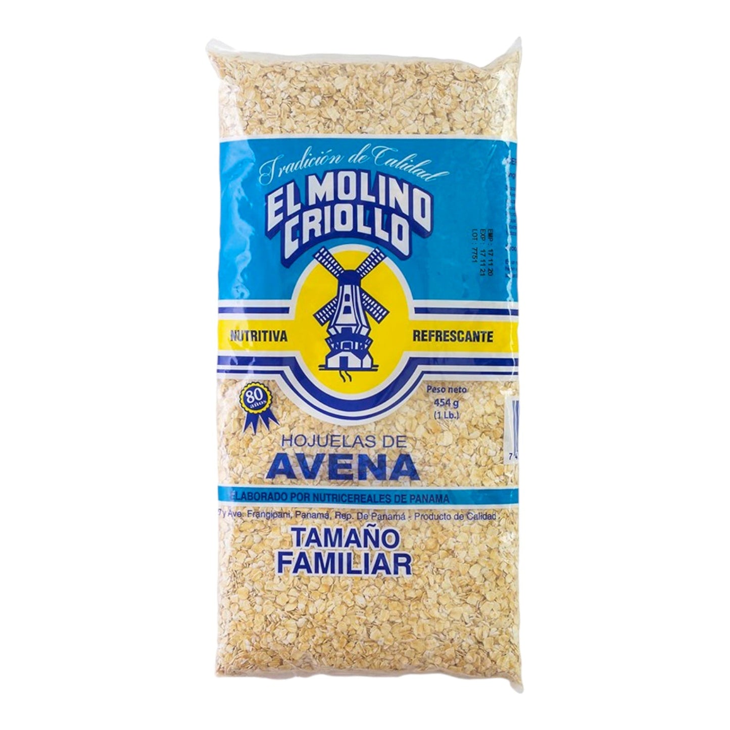 AVENA EN HOJUELAS 454 GR EL MOLINO CRIOLLO